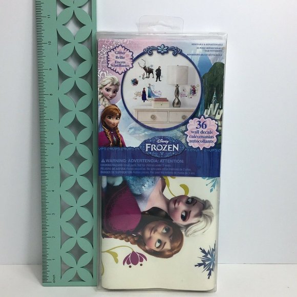 Disney Frozen 36 Wall Decals Removable Repositionable Glitter Elsa Anna Olaf New - Picture 11 of 12